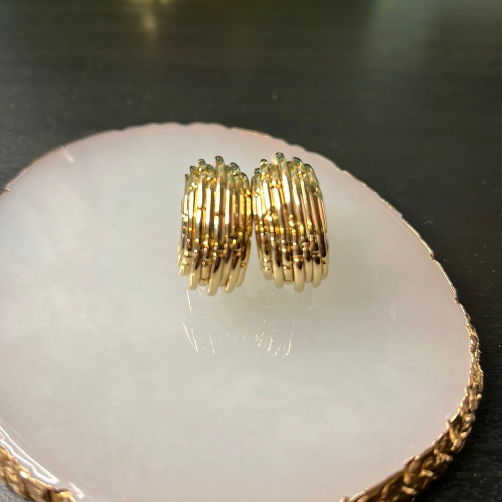 St. John Chunky Half Hoop Clip-On Earrings